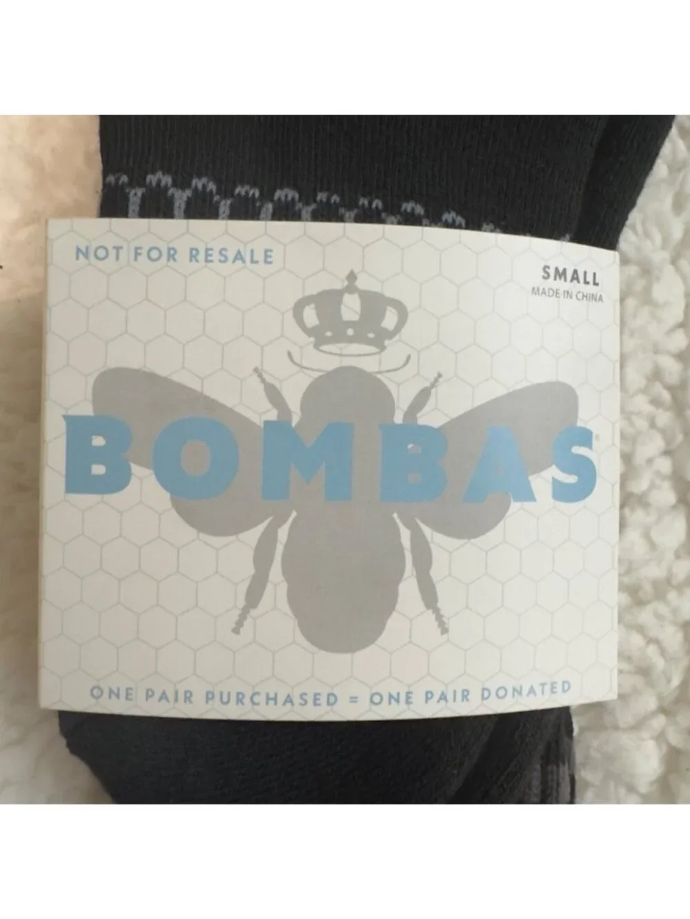 Bombas Crew‎ socks size small black honeycomb arch support stay up antimicrobial